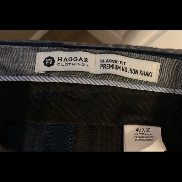 Haggar Mens Classic Fit Premium Khaki, 40x30, Pleated, Premium No Iron - Picture 8 of 13